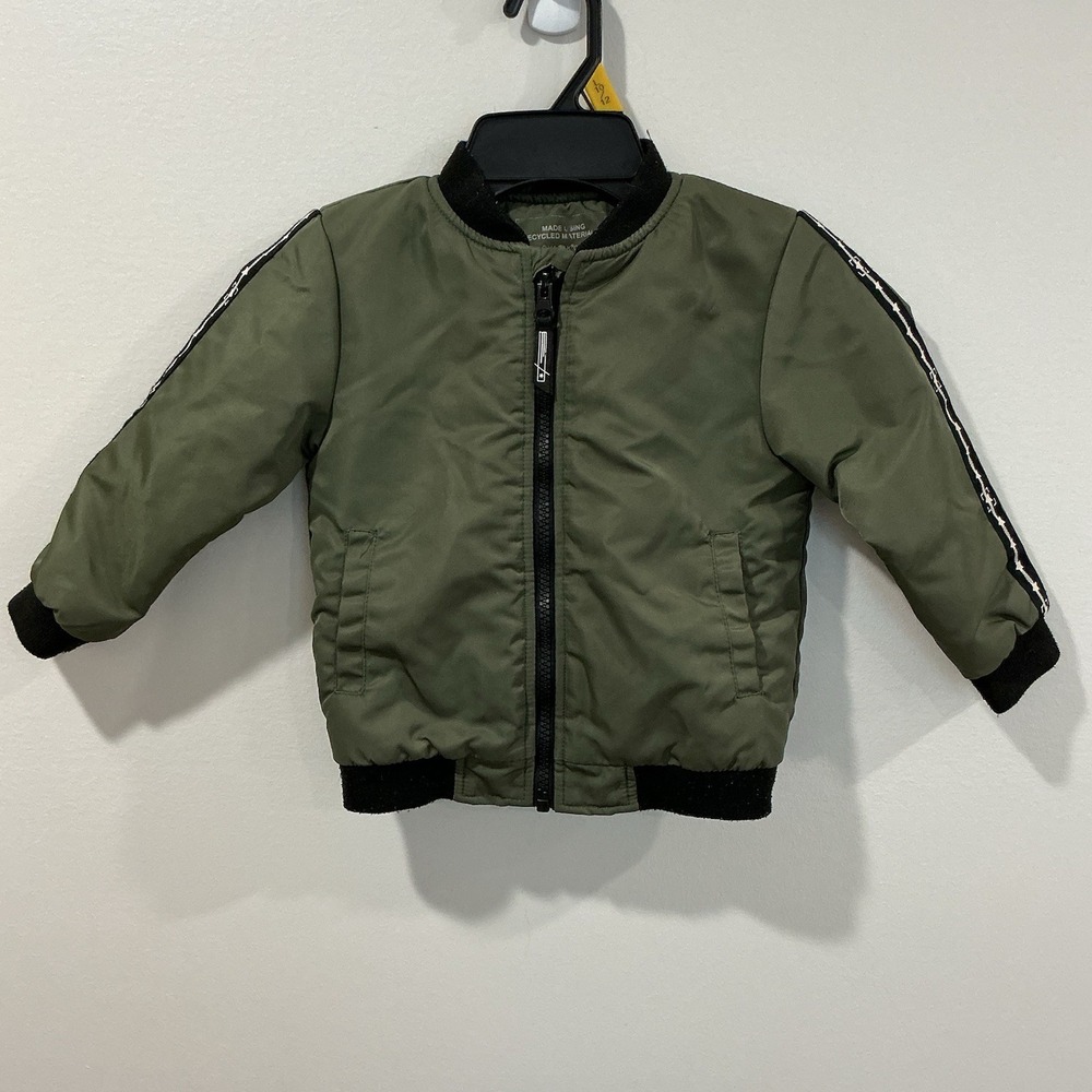 Bomber Jacket Baby 18/24 Months Olive Green Camo Fleece Lined